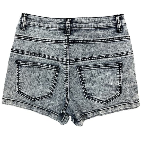 Delia's High-Rise Jean Shorts Sz 5/6 Acid Wash Stretch Denim Grunge Retro Punk - Picture 2 of 11